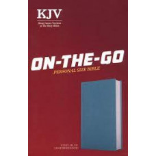 KJV On The Go Personal Size Bible - Steel Blue Leathertouch